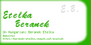 etelka beranek business card